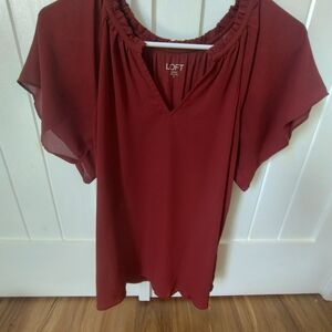 LOFT Rich Burgundy Blouse